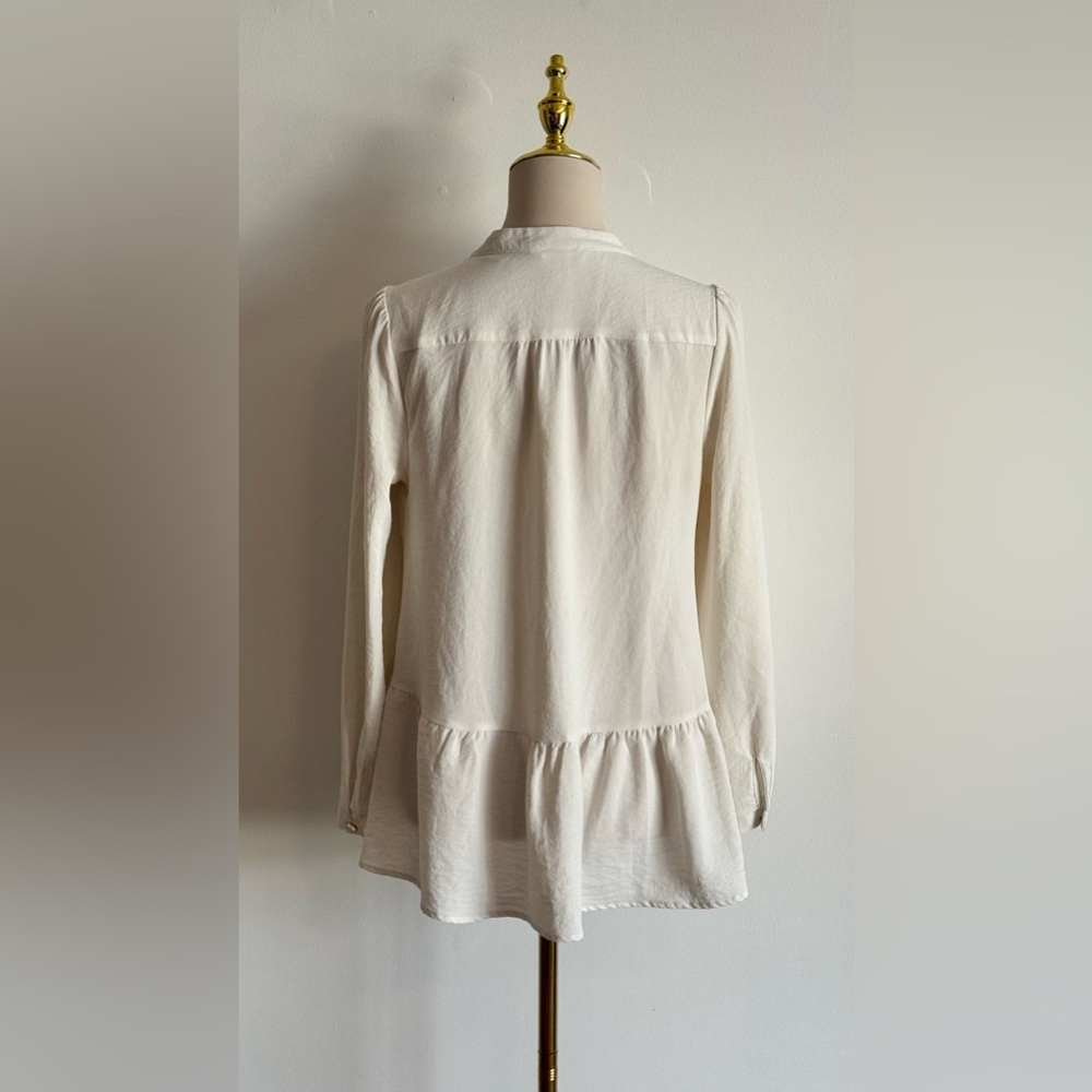Women's Ady P Off-White Long Sleeve Blouse S - Picture 2 of 7